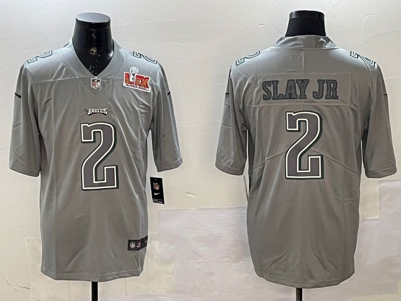 Men Philadelphia Eagles #2 Slay jr Grey 2025 Nike Vapor Limited NFL Jersey style 2101